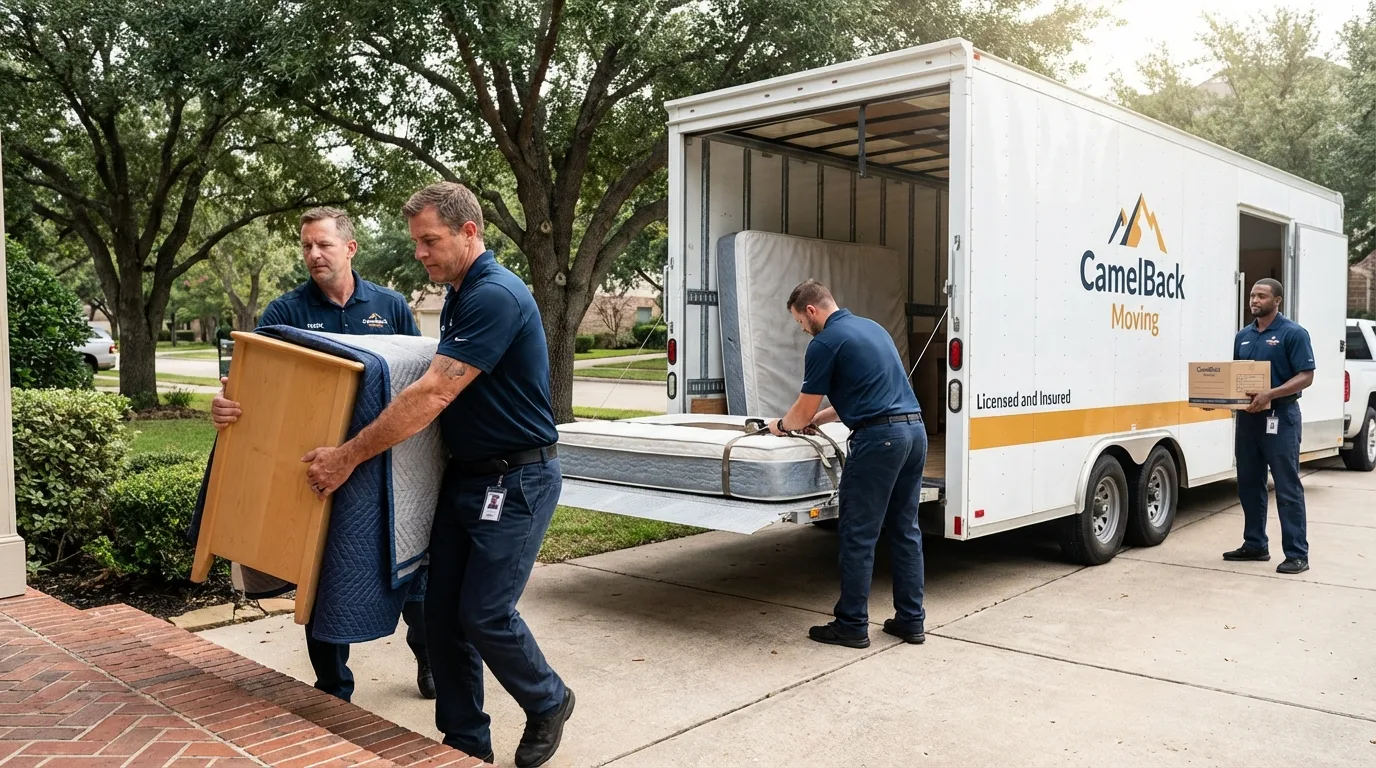 Crew loading residential truck for cross-state move from Lihue, HI